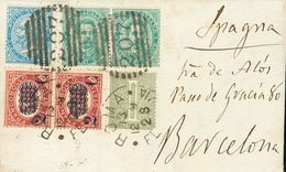 2646 Italy. 1879. COVER. Yv. 31(2), 12, 16, 33(2). 2 Cts On 5 L Carmine, Two Stamps, 1 Cts Green, 10 Cts Blue And 5 Cts  - Unclassified