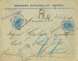 2650 Italy. 1896. COVER. Yv. 61(2). 25 Cts Blue, Two Stamps. Registered From NAPOLES To MADRID. VERY FINE. (Sassone 62) - Non Classés