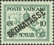 2668 Vatican. Postage Due. 1931. Yv. ** 2a. 10 Cts Green. SEGNATASSE OVERPRINT WITHOUT BOX. In The Catalog Sassone Indic - Sonstige & Ohne Zuordnung