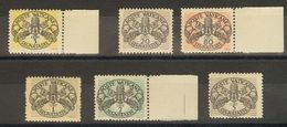 2669 Vatican. Postage Due. 1945. Yv. ** 7/12a. Complete Set. WIDE BACKGROUND LINES. VERY FINE AND VERY RARE COMPLETE.  Y - Andere & Zonder Classificatie