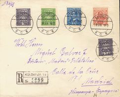 2690 Poland. 1919. COVER. Yv. 356(2), 357, 345, 350. 5 G Violet, Two Stamps, 10 G Green, 15 G Ultramarine And 75 G Pink  - Andere & Zonder Classificatie