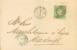 2701 Portugal. 1878. COVER. Yv. 41B. 50 Reis Green PERFORATED 13 ½. OPORTO To MADRID. VERY FINE. - Andere & Zonder Classificatie