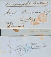 2715 Russia. 1861. COVER. CRONSTADT (UKRAINE) To CADIZ. Rectangular Datestamp Of Exit On The Back And Addresed By The Ge - Autres & Non Classés