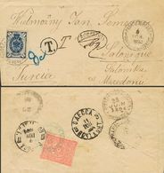 2722 Russia. 1894. COVER. Yv. 43. 7k Blue. RAVAPETROKOV To SALONICA (TURKEY). Rated Upon Arrival Applying A Stamp Of 20  - Andere & Zonder Classificatie