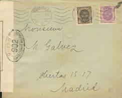 2742 Sweden. 1917. COVER. Yv. 55, 57. 1 Ore Black And 1 Ore Violet. STOCKHOLM To MADRID. On Reverse Arrival. VERY FINE. - Sonstige & Ohne Zuordnung