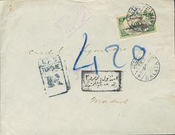 2767 Turkey. 1915. COVER. Yv. 186. 2 Pi Green And Black. Registered From GALATA To MADRID. On Reverse Arrival. VERY FINE - Andere & Zonder Classificatie
