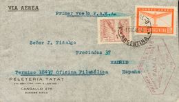 2793 Argentina. 1946. SOBRE. Yv. 467, Aéreo 20. 15 Ctvos Castaño Rojo Y 30 Ctvos Naranja. Correo Aéreo De BUENOS AIRES A - Autres & Non Classés