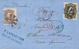 2809 Brazil. 1869. COVER. Yv. 26, 28. 80 Reis Purple Black And 200 Reis Black. RIO DE JANEIRO To OLORON-SAINTE-MARIE (FR - Other & Unclassified