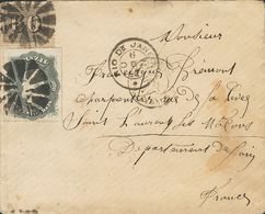 2827 Brazil. 1877. COVER. Yv. 35, 14B. 200 Reis Black And 60 Reis Black From 1866. RIO DE JANEIRO To PARIS (FRANCE). Fan - Other & Unclassified