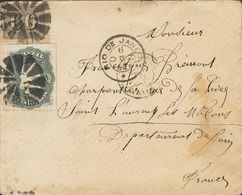 2827 Brazil. 1877. COVER. Yv. 35, 14B. 200 Reis Black And 60 Reis Black From 1866. RIO DE JANEIRO To PARIS (FRANCE). Fan - Andere & Zonder Classificatie