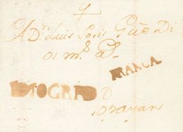 2861 Colombia. Colonial. 1774. SOBRE. LLANO GRANDE A POPAYAN. Marcas LLAOGRAD Y FRANCA, En Tinta De Escribir (P.E.1 Y P. - Colombia