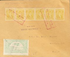 2879 Colombia. Aéreo. 1921. SOBRE. Yv. 23A, 209(6). 10 Ctvos Sobre 50 Ctvos Verde Y ½ Ctvo Amarillo, Seis Sellos. NEIVA  - Colombie