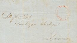 2889 Ecuador. Agencia Postal Británica. 1853. SOBRE. GUAYAQUIL A LIMA. Marca GUAYAQUIL / PAID, En Rojo De La Agencia Pos - Equateur