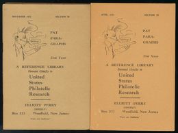 2893 Estados Unidos. Bibliografía. (1949ca). UNITED STATES PHILATELIC RESEARCH. Elliott Perry. Nº53, 55 And 56. Westfiel - Autres & Non Classés