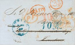 2903 United States. Prephilately. 1850. COVER. MOBILE To LONDON (ENGLAND), Readdressed To BARCELONA. Postmark MOBILE / A - Andere & Zonder Classificatie