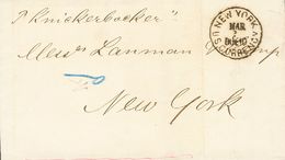 2929 Cuba. 1875. SOBRE. LA HABANA A NUEVA YORK (U.S.A.). Fechador NEW YORK / DUE 10 / U.S. CURRENCY Y Nombre Del Vapor M - Cuba (1874-1898)