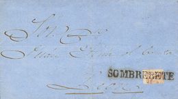 3006 Méjico. 1858. SOBRE. Yv. 5b. 8 Reales Lila, CUADRISECTADO Para Servir Como 2 Reales. PARADAS A LEON. Matasello Line - Mexico