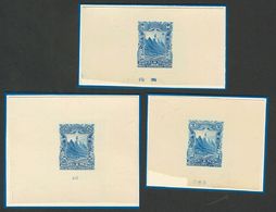 3029 Nicaragua. 1893. Yv. (*) 51, 55. 2 Ctvos, 25 Ctvos NO EMITIDO Y 50 Ctvos. Tres PRUEBAS DE PUNZON, En Azul Con Numer - Nicaragua