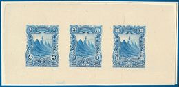 3031 Nicaragua. 1893. Yv. (*). 3 Ctvos, 4 Ctvos Y 30 Ctvos (valores NO EMITIDOS). PRUEBA DE PUNZON COLECTIVA, En Azul. M - Nicaragua