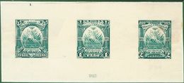 3039 Nicaragua. 1895. Yv. (*) 77, 78, 79. 1 Peso, 2 Pesos Y 5 Pesos. PRUEBA DE PUNZON COLECTIVA, En Verde Con Numeración - Nicaragua