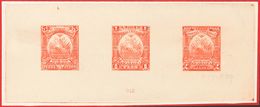 3040 Nicaragua. 1895. Yv. (*) 77, 78, 79. 1 Peso, 2 Pesos Y 5 Pesos. PRUEBA DE PUNZON COLECTIVA, En Rojo Con Numeración. - Nicaragua