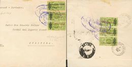 3061 Nicaragua. 1909. SOBRE. Yv. 248(4). 5 Ctvos Sobre 50 Ctvos Verde, Seis Sellos (tres Al Dorso). Fragmento De Carta D - Nicaragua