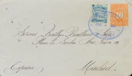 3073 Nicaragua. Entero Postal. 1897. SOBRE. Yv. 93. 10 Ctvos Naranja Sobre Entero Postal De MANAGUA A MADRID, Con Franqu - Nicaragua
