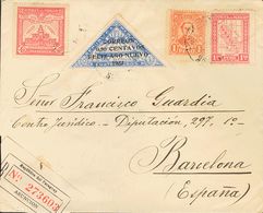 3085 Paraguay. 1933. SOBRE. Yv. 338, 306, 312, 332. 50 Ctvos Sobre 4 Pesos Ultramar Y Diversos Valores. Certificado De A - Paraguay