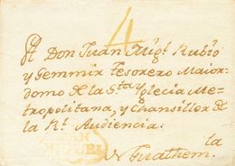 3103 Salvador. Colonial. (1800ca). SOBRE. SAN MIGUEL A GUATEMALA. Marca SAN / MIGUEL, En Tinta De Escribir (P.E.1) Edici - Salvador