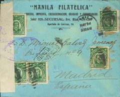 3151 Philippines. U.S. Administration. (1920ca). COVER. Yv. 204aA. 2 Ctvos Green, Five Stamps (unimportant Adhesive Spot - Philippinen