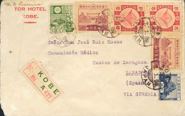 3165 Japan. 1929. COVER. Yv. 199(2), 200(2), 170, 193. 3 S Lilac, Two Stamps, 6 S Red Carmine, Two Stamps, 4 S Green And - Autres & Non Classés