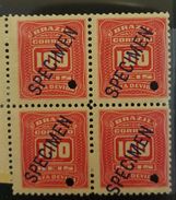 O) 1906 BRAZIL. SPECIMEN-TAX DUE 100 REIS CARMIN- SCOTT D3, MNH - Unused Stamps