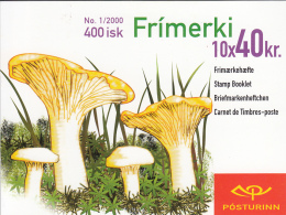 Iceland 2000 Booklet Of 10 Scott #898a 40k Cantharellus Cibarius - Mushrooms - Booklets