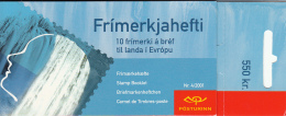 Iceland 2001 Booklet Of 10 Scott #937a 55k Head, Waterfall - EUROPA - Carnets