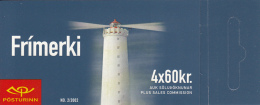 Iceland 2002 Booklet Of 4 Scott #961a 60k Grottuviti - Lighthouses - Markenheftchen