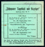 A9056 - Zschopau - Zschopauer Tageblatt - Rechnung Quittung 1941 - 1900 – 1949