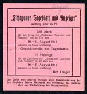 A9057 - Zschopau - Zschopauer Tageblatt - Rechnung Quittung 1941 - 1900 – 1949