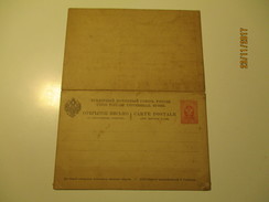 IMP. RUSSIA  3+3 KOP  POSTAL STATIONERY WITH RESPONSE  POSTCARD  , Ra - Stamped Stationery