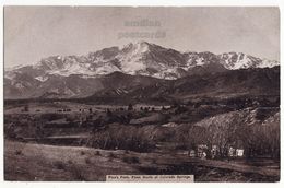 Pike's Peak View From North Of Colorado Springs CO C1910s Vintage Colorado Postcard M8827 - Colorado Springs