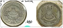 SYRIA FRANCAISE 1 LIVRE INSCRIPTIONS  FRONT & EAGLE BACK 1950-1369 AG SILVER VF KM85 READ DESCRIPTION CAREFULLY !!! - Syrië