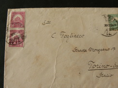 1928  LETTER FROM POLAND TO ITALY ( TURIN )        .....///.... LETTERA DALLA POLONIA  PER TORINO + BEI  FRANCOBOLLI - Briefe U. Dokumente