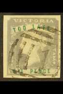 5246 VICTORIA 1854-55 6d Lilac & Green "TOO LATE" Imperf, SG 33, Superb Used With Clear "1" Numeral Postmark, Four Large - Other & Unclassified