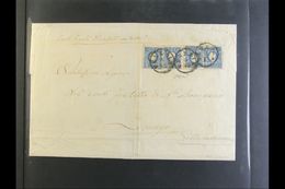 5373 LOMBARDY-VENETIA 1859 Entire Addressed To Legnano, Bearing 1858-62 15s Blue (x4) Type II Stamps (Michel 11 II) Tied - Other & Unclassified