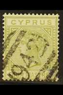 5884 1881 4pi Pale Olive Green, CC Wmk, Die I, SG 14, Fine Used With An Attractive Larnaca "942" Barred Cancel For More  - Other & Unclassified