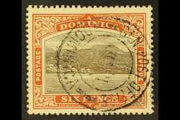 5937 1907-08 6d Black & Chestnut, CA Wmk, SG 42, Fine Cds Used For More Images, Please Visit Http://www.sandafayre.com/i - Dominica (...-1978)