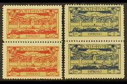 6051 1923 Express Set, Sass S.37, Scott E12/13, Never Hinged Mint Vertical Pairs (4 Stamps) For More Images, Please Visi - Fiume