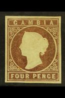 6241 1869 4d Pale Brown No Wmk, SG 2, Mint Part OG With 4 Good Neat Margins. For More Images, Please Visit Http://www.sa - Gambia (...-1964)