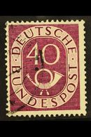 6312 1951-52 RARE VARIETY. 40pf Purple Posthorn 'Zusatzliche Schraffe Vor Dem "S" Von "Post"' PLATE FLAW (position 34),  - Other & Unclassified
