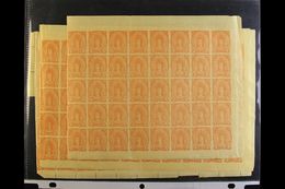 6434 1878 INDIAN WOMAN FORGERIES One Peso Yellow (SG 14, Scott 14) Perf And Imperf Forgeries, Mostly In Complete Sheets  - Guatemala