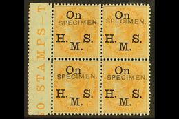 6573 OFFICIAL 1874-82 2a Orange With "On H. M. S." Overprint And With Additional "SPECIMEN" Handstamp, SG O33as, A Fine  - Other & Unclassified